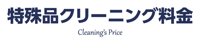 特殊品クリーニング料金